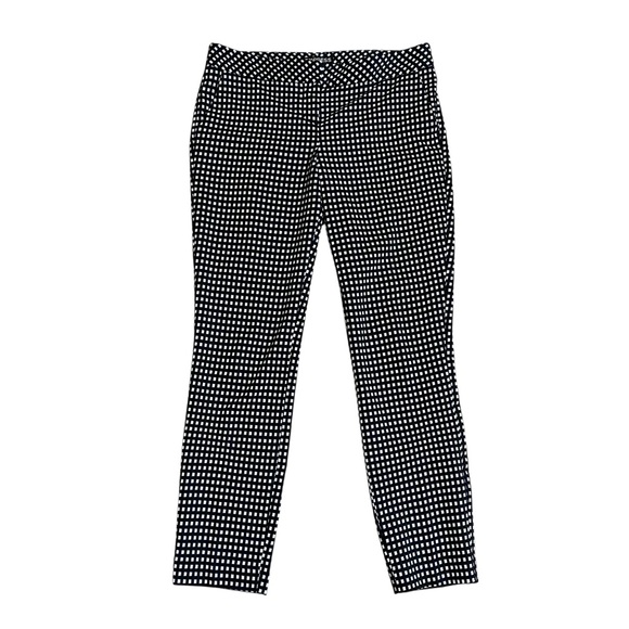 Express Columnist Slim Ankle Pants Black White Check Grid Print Size 2 Workwear - Picture 1 of 9